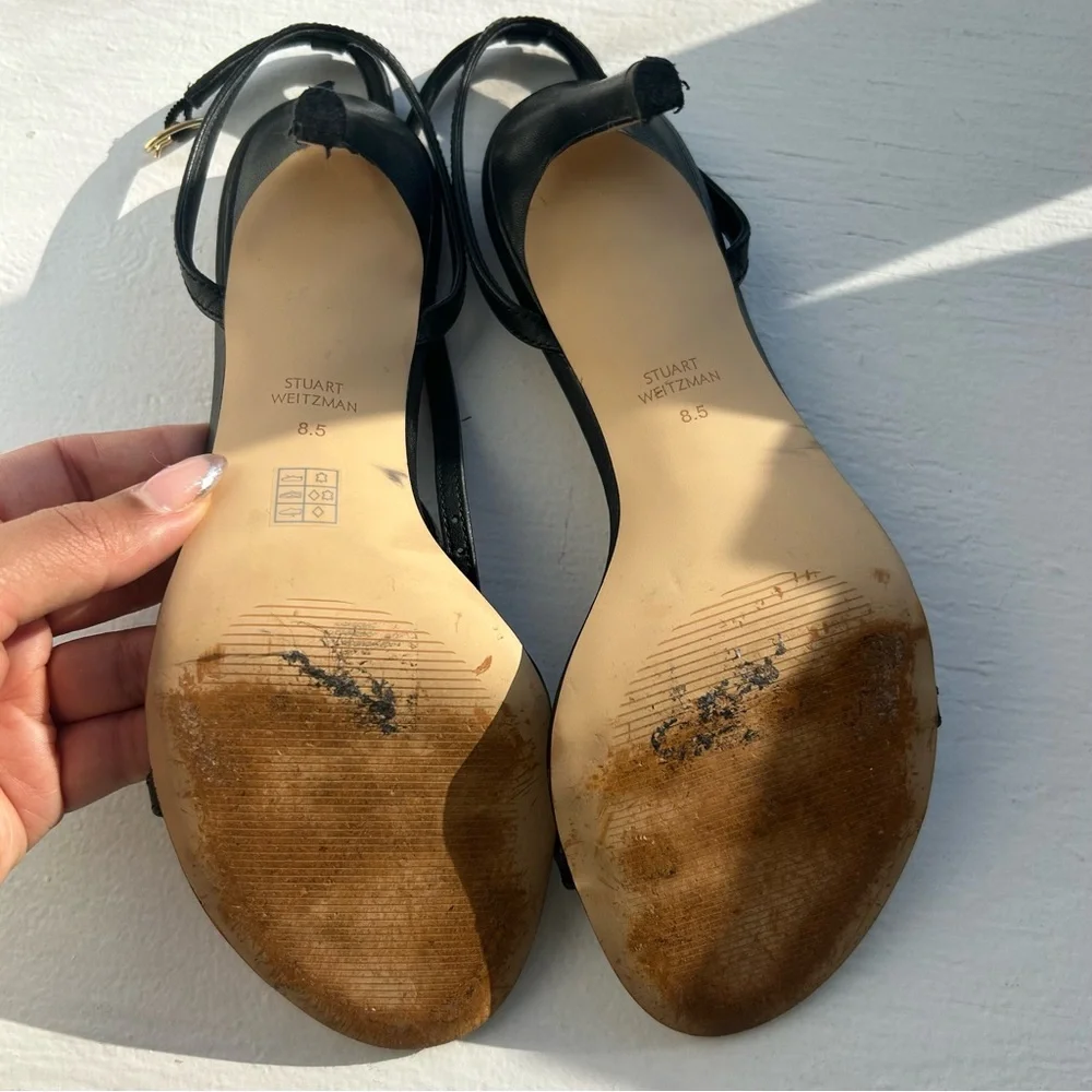 Stuart Weitzman Dancer 95 Heeled Sandals - Black, 8.5 - Picture 6 of 10